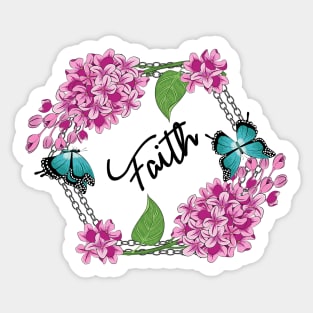 Faith - Lilacs And Butterflies Sticker